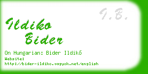 ildiko bider business card